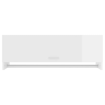 Armadio Bianco Lucido 100x32,5x35 cm in Legno Multistrato - homemem39