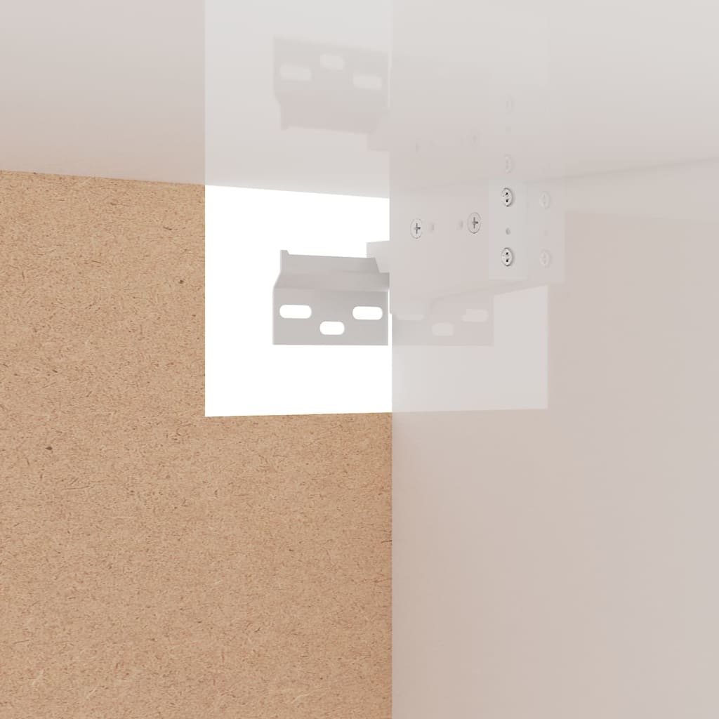 Armadio Bianco Lucido 100x32,5x35 cm in Legno Multistrato - homemem39