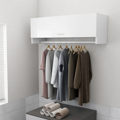 Armadio Bianco Lucido 100x32,5x35 cm in Legno Multistrato - homemem39