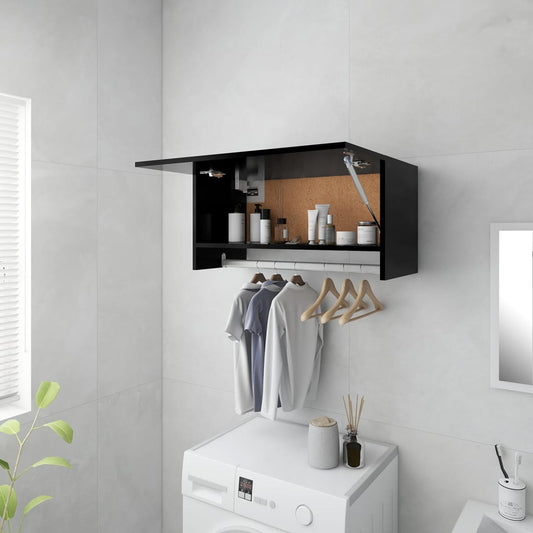 Armadio Nero 70x32,5x35 cm in Legno Multistrato - homemem39