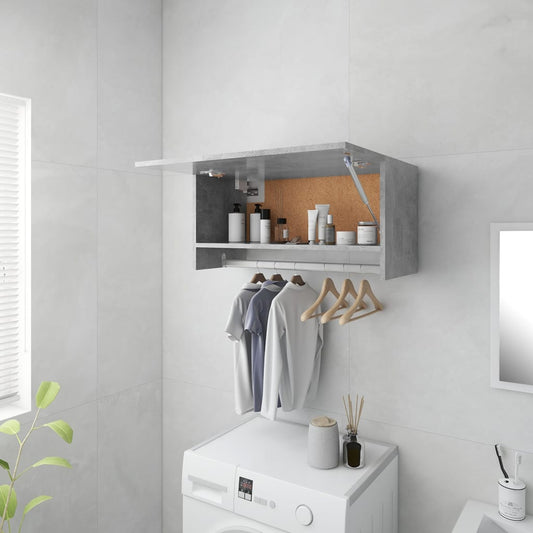 Armadio Grigio Cemento 70x32,5x35 cm in Legno Multistrato - homemem39