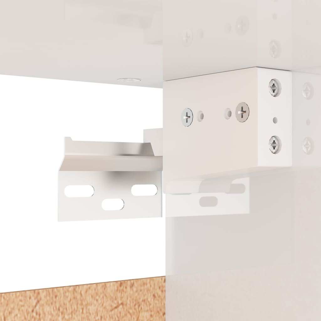 Armadio Bianco Lucido 70x32,5x35 cm in Legno Multistrato - homemem39