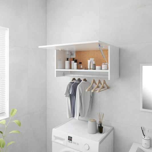 Armadio Bianco Lucido 70x32,5x35 cm in Legno Multistrato - homemem39