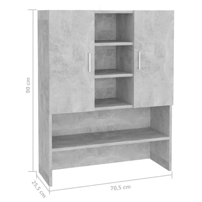 Mobile per Lavatrice Grigio Cemento 70,5x25,5x90 cm - homemem39