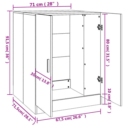 Mobile per Lavatrice Grigio Cemento 71x71,5x91,5 cm - homemem39