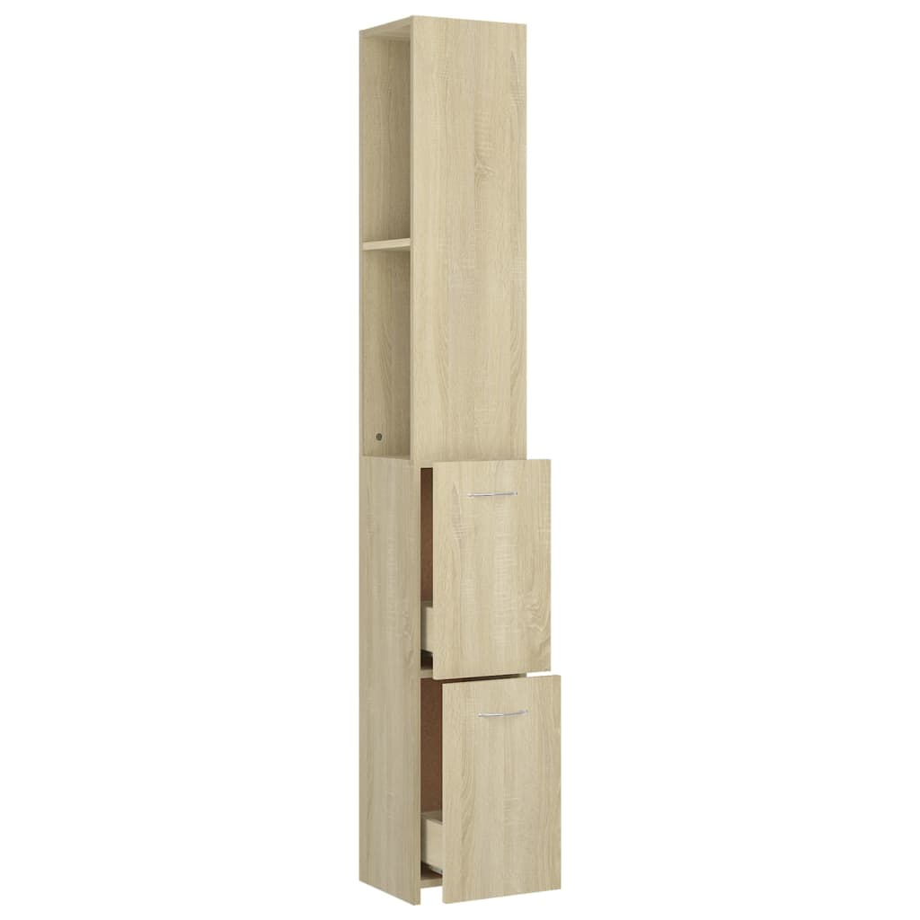 Armadietto Bagno Rovere Sonoma 25x26,5x170 cm Legno Multistrato | homemem39