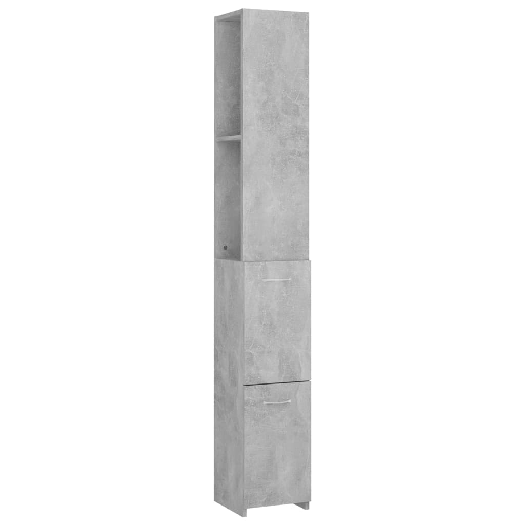 Armadietto Bagno Grigio Cemento 25x26,5x170cm Legno Multistrato | homemem39