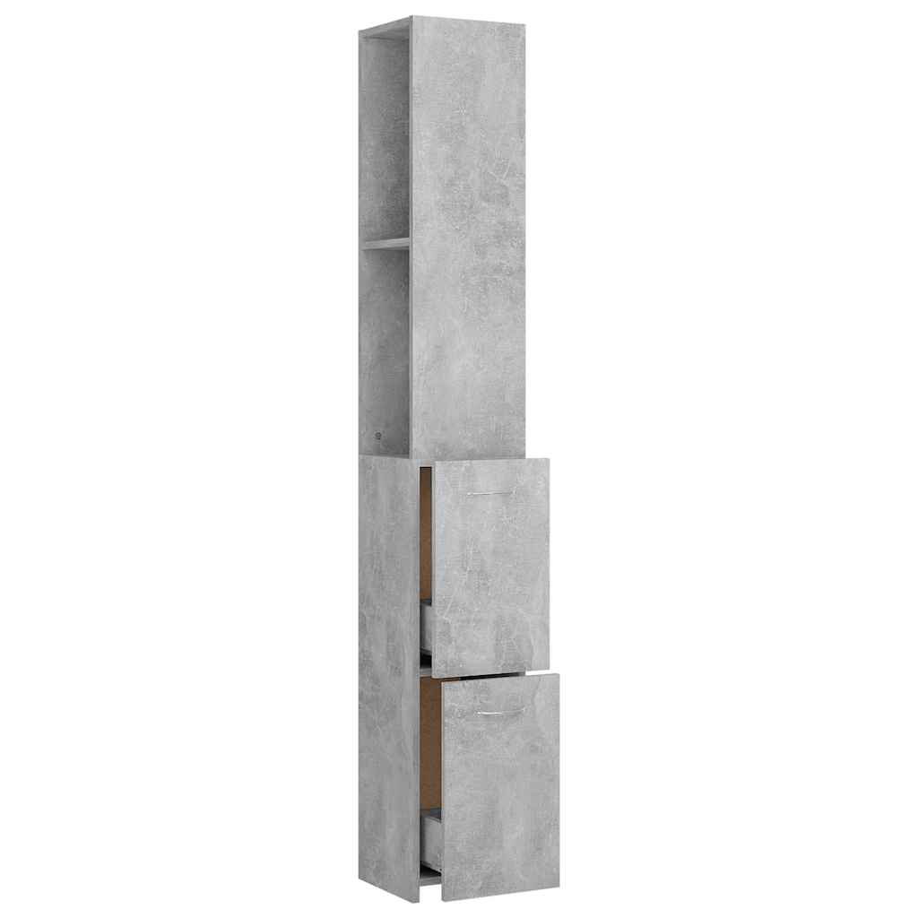 Armadietto Bagno Grigio Cemento 25x26,5x170cm Legno Multistrato