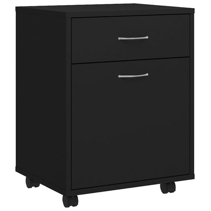 Mobiletto con Rotelle Nero 45x38x54cm in Legno Multistrato - homemem39