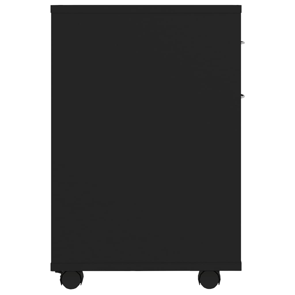 Mobiletto con Rotelle Nero 45x38x54cm in Legno Multistrato - homemem39