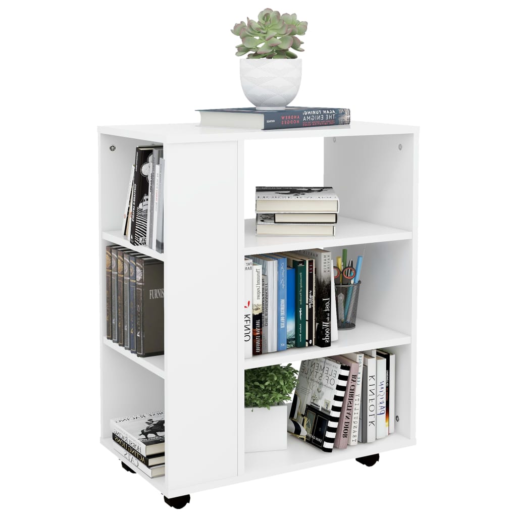 Mobiletto con Rotelle Bianco 60x35x75cm in Legno Ingegnerizzato - homemem39