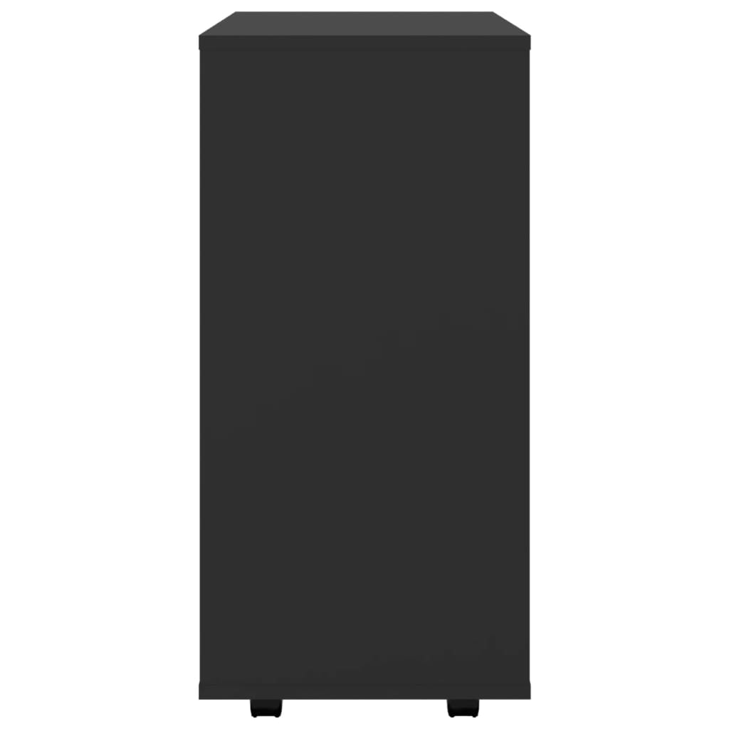 Mobiletto con Ruote Nero 60x35x75 cm in Legno Multistrato - homemem39
