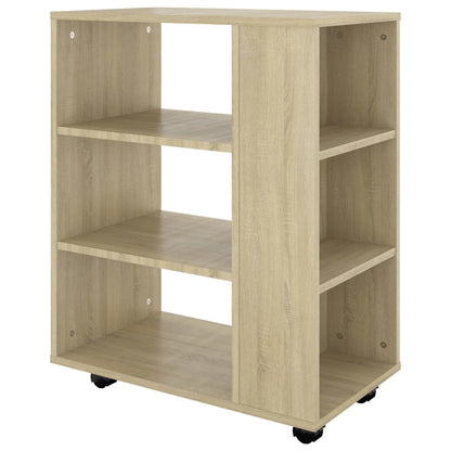 Mobiletto con Ruote Rovere Sonoma 60x35x75 cm Legno Multistrato | homemem39