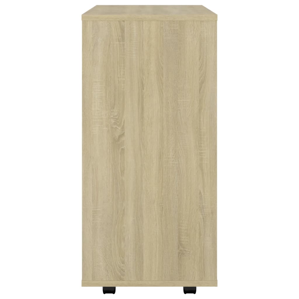 Mobiletto con Ruote Rovere Sonoma 60x35x75 cm Legno Multistrato - homemem39