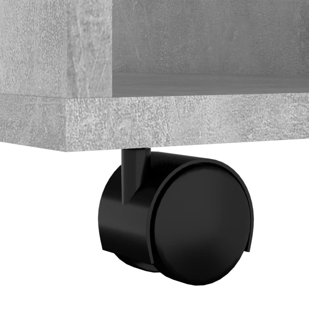 Mobiletto con Ruote Grigio Cemento 60x35x75cm Legno Multistrato | homemem39