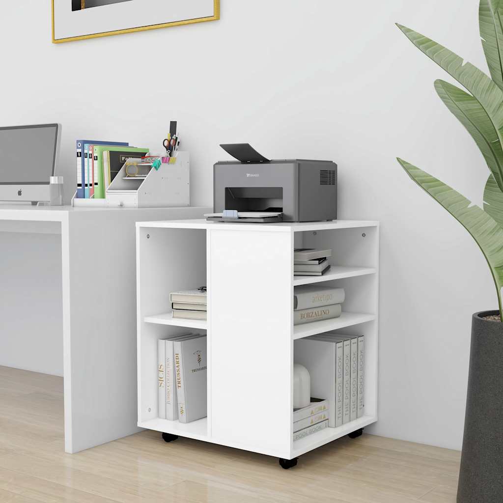 Mobiletto con Ruote Bianco 60x53x72 cm in Legno Multistrato | homemem39