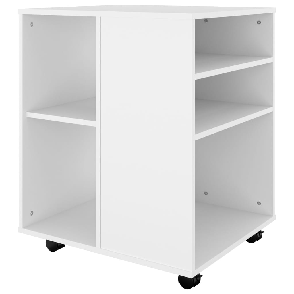 Mobiletto con Ruote Bianco 60x53x72 cm in Legno Multistrato - homemem39