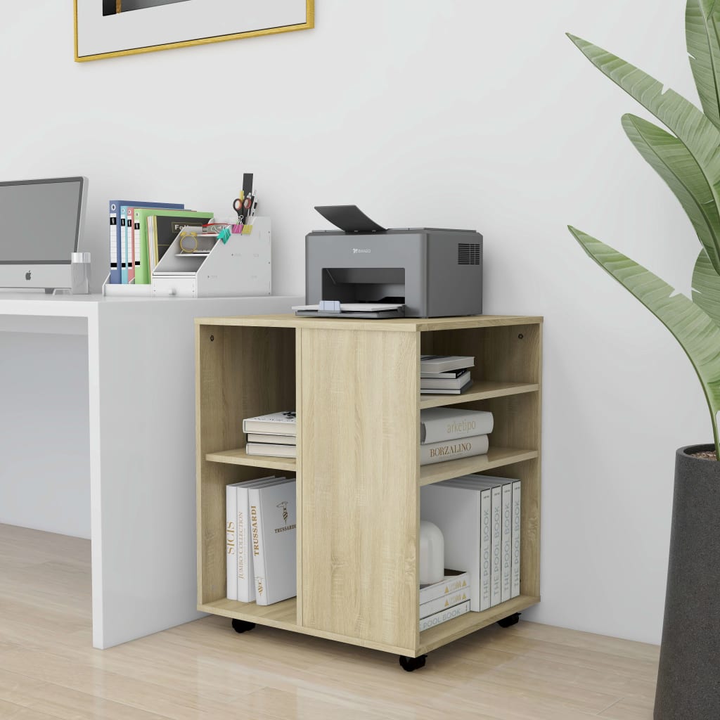 Mobiletto con Ruote Rovere Sonoma 60x53x72 cm Legno Multistrato - homemem39