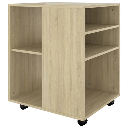 Mobiletto con Ruote Rovere Sonoma 60x53x72 cm Legno Multistrato - homemem39