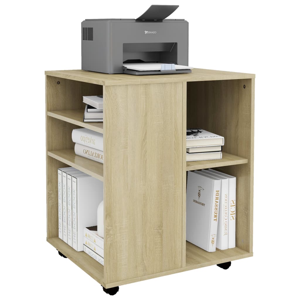 Mobiletto con Ruote Rovere Sonoma 60x53x72 cm Legno Multistrato - homemem39