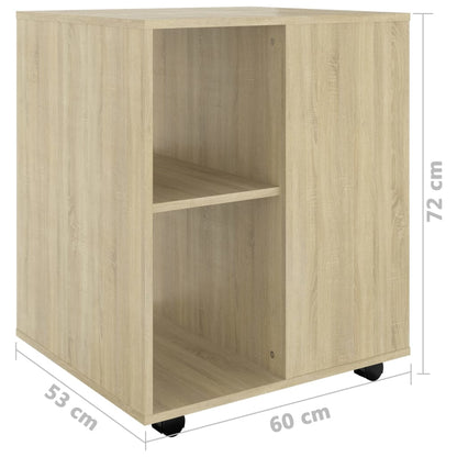 Mobiletto con Ruote Rovere Sonoma 60x53x72 cm Legno Multistrato - homemem39