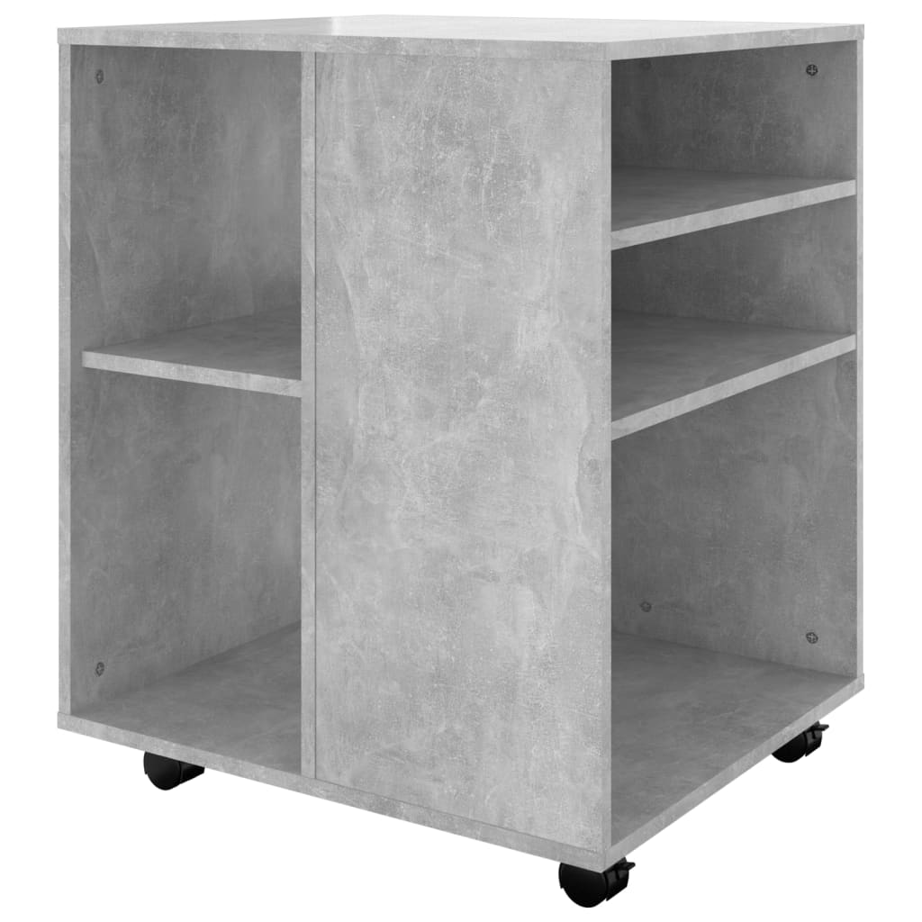 Mobiletto con Ruote Grigio Cemento 60x53x72cm Legno Multistrato - homemem39