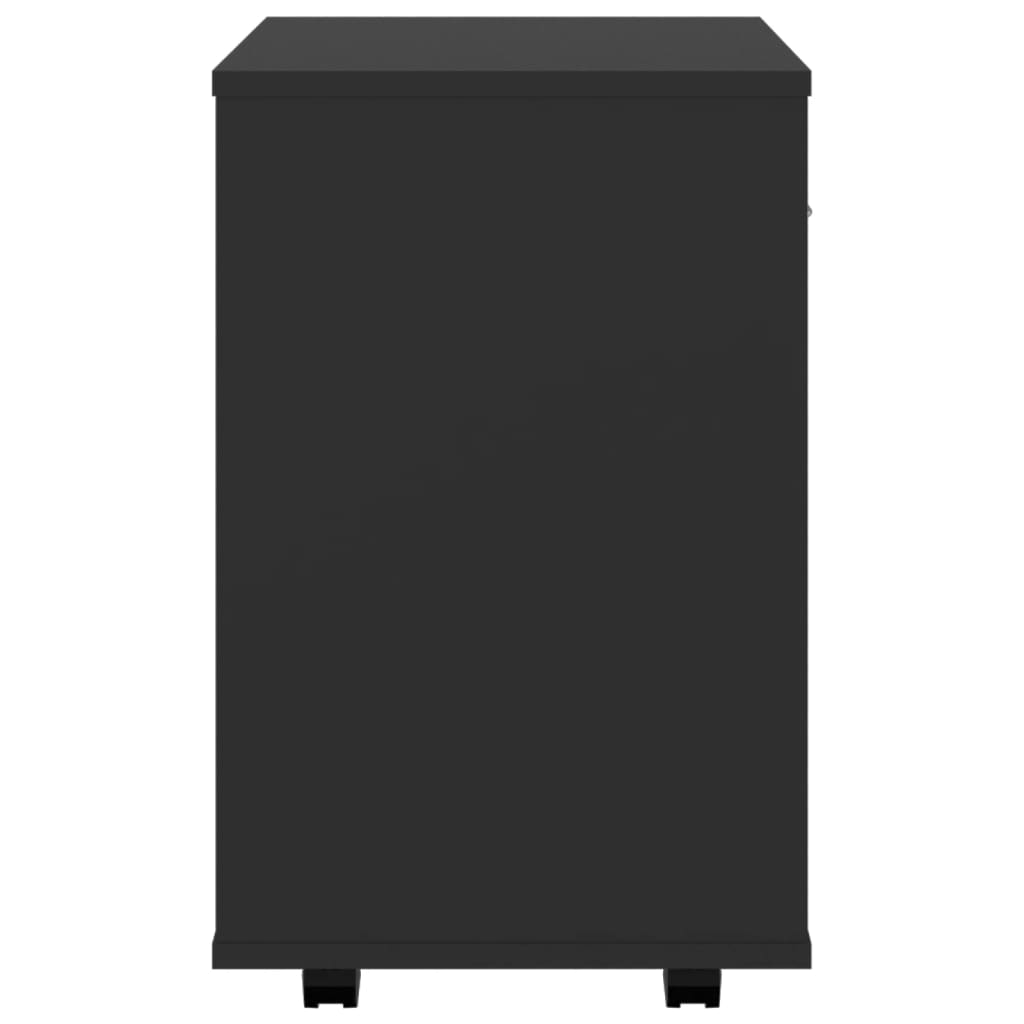 Mobiletto con Ruote Nero 46x36x59 cm in Legno Multistrato - homemem39