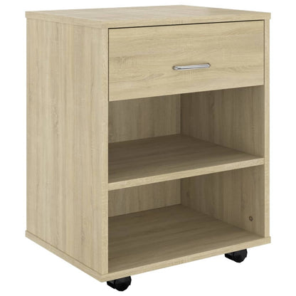 Mobiletto con Ruote Rovere Sonoma 46x36x59 cm Legno Multistrato - homemem39