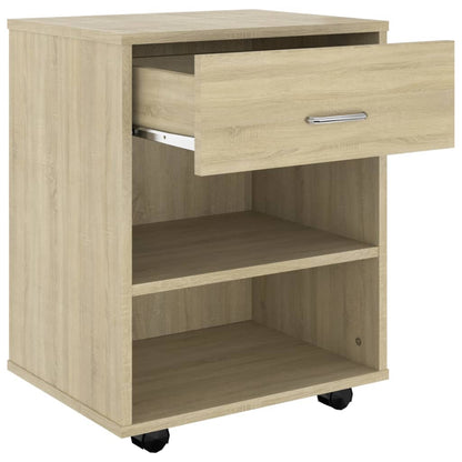 Mobiletto con Ruote Rovere Sonoma 46x36x59 cm Legno Multistrato - homemem39
