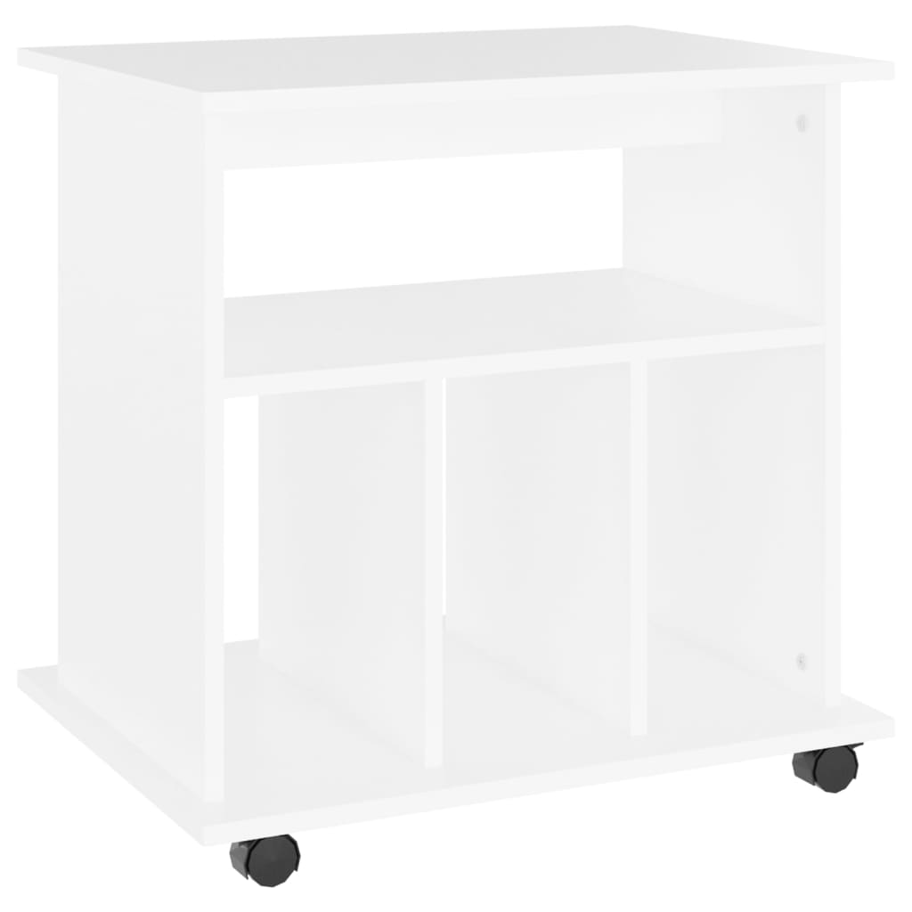 Mobiletto con Ruote Bianco 60x45x60 cm in Legno Multistrato - homemem39