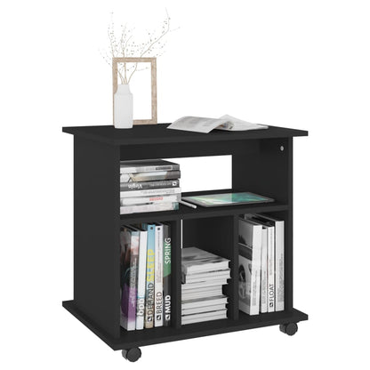 Mobiletto con Ruote Nero 60x45x60 cm in Legno Multistrato - homemem39
