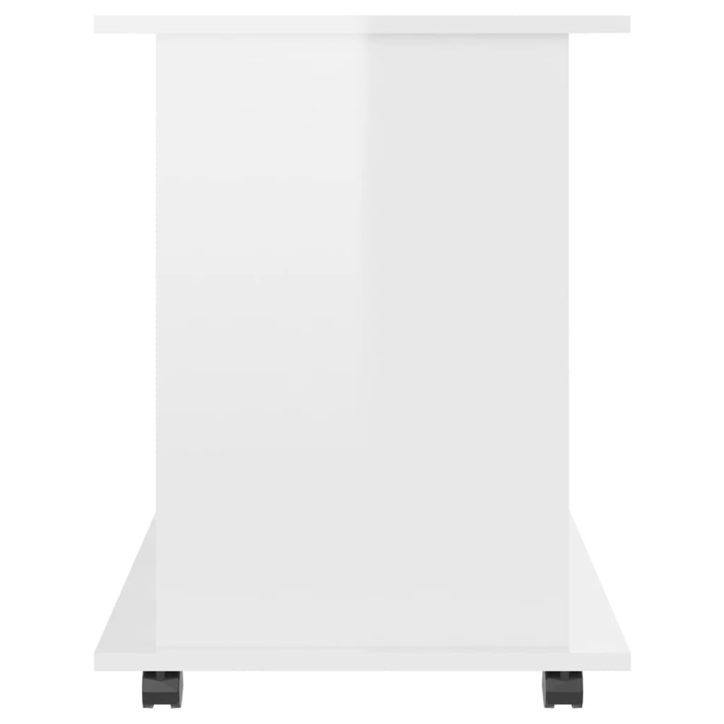 Mobiletto con Ruote Bianco Lucido 60x45x60 cm Legno Multistrato - homemem39