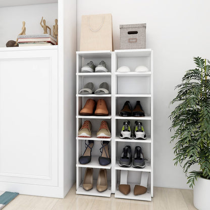 Scarpiere 2 pz Bianche 27,5x27x102 cm in Legno Multistrato - homemem39