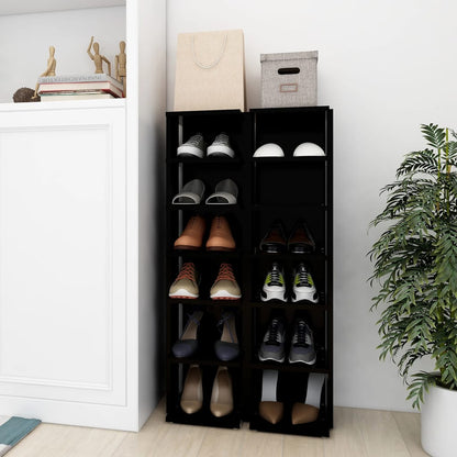 Scarpiere 2 pz Nere 27,5x27x102 cm - homemem39