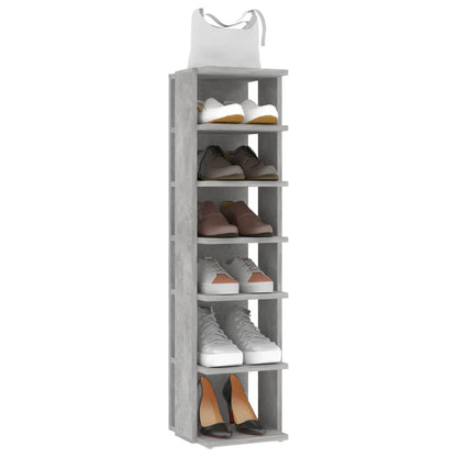 Scarpiera Grigio Cemento 27,5x27x102 cm in Legno Multistrato