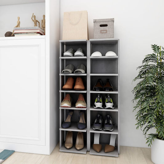 Scarpiere 2 pz Grigio Cemento 27,5x27x102 cm - homemem39