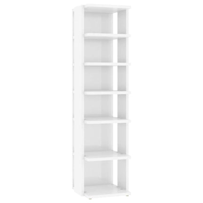 Scarpiera Bianco Lucido 27,5x27x102 cm in Legno Multistrato - homemem39