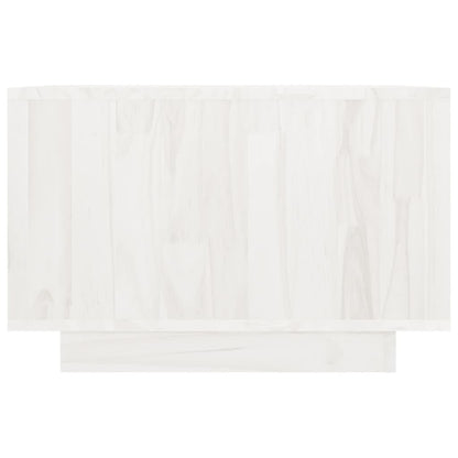 Tavolino da Salotto Bianco 50x50x33,5 cm Legno Massello di Pino | homemem39