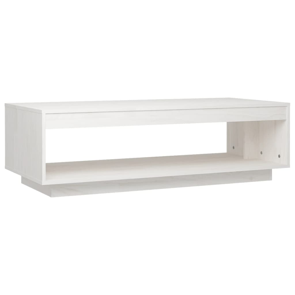 Tavolino da Salotto Bianco 110x50x33,5 cm in Legno di Pino | homemem39