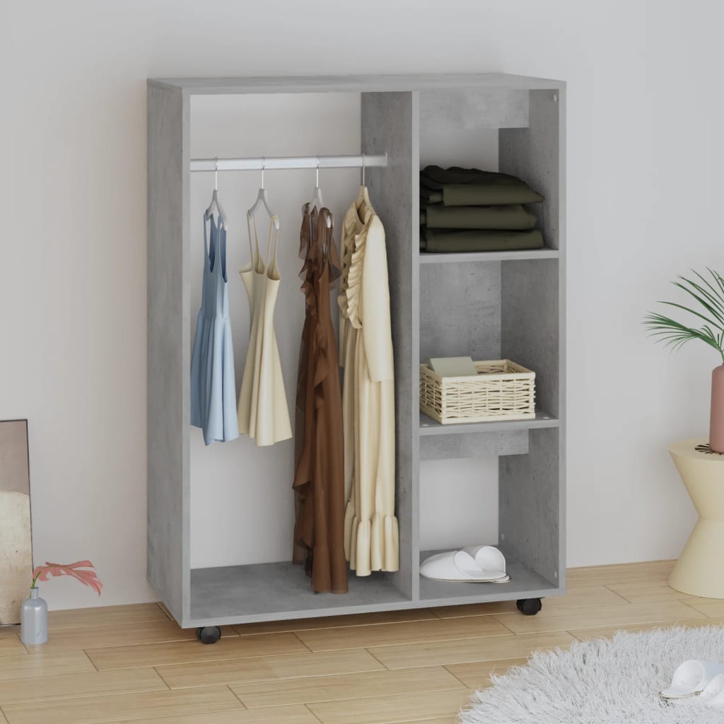 Armadio Grigio Cemento 80x40x110 cm in Truciolato - homemem39