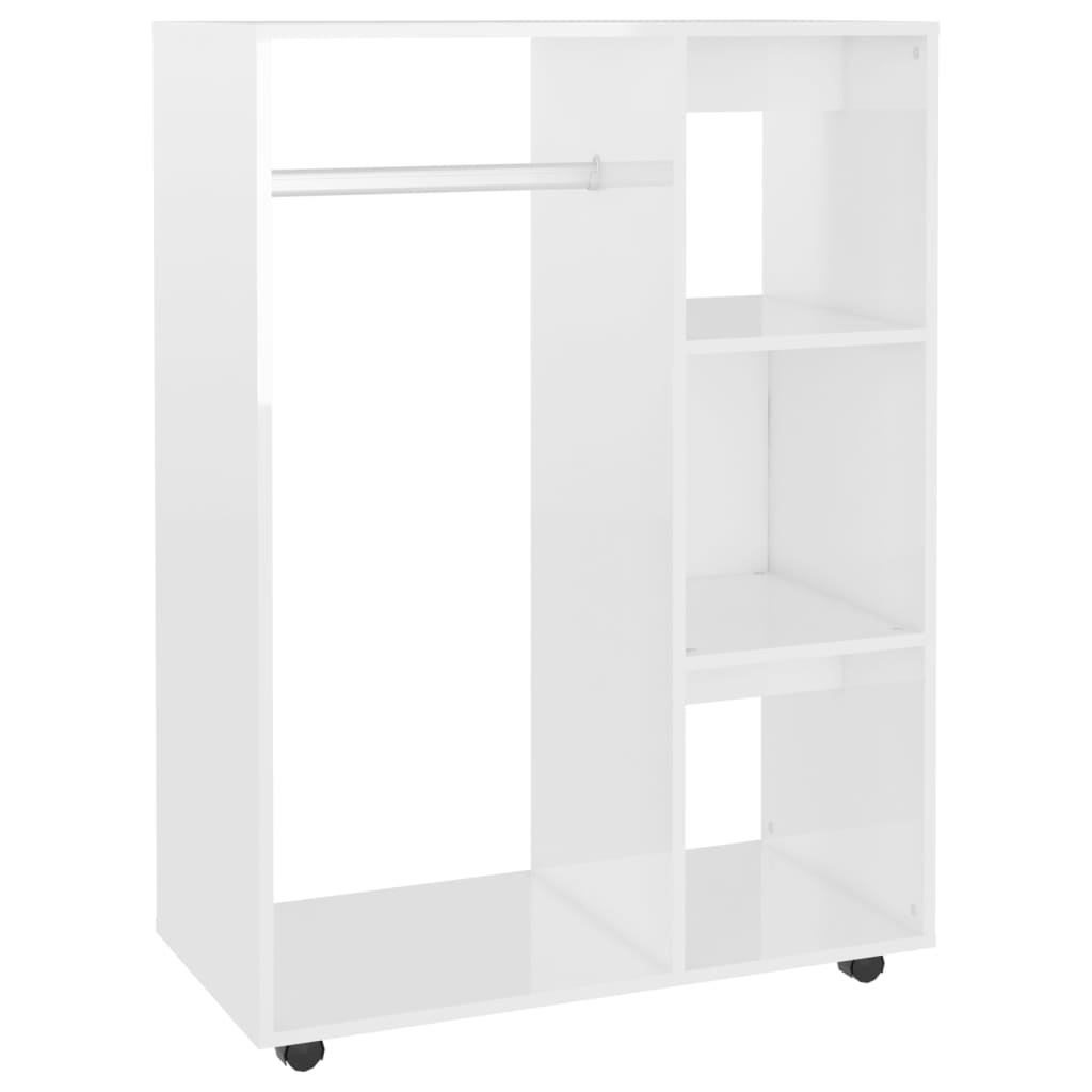 Armadio Bianco Lucido 80x40x110 cm in Legno Multistrato - homemem39