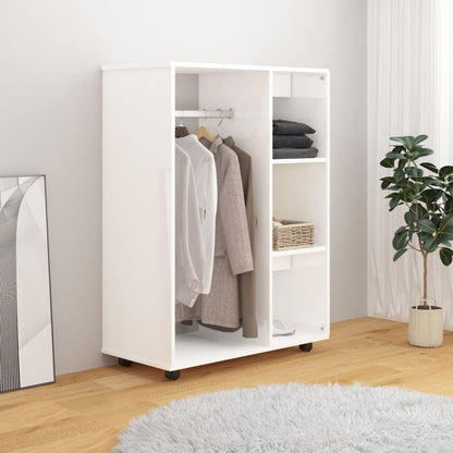 Armadio Bianco Lucido 80x40x110 cm in Legno Multistrato - homemem39