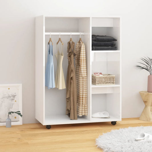 Armadio Bianco Lucido 80x40x110 cm in Legno Multistrato - homemem39