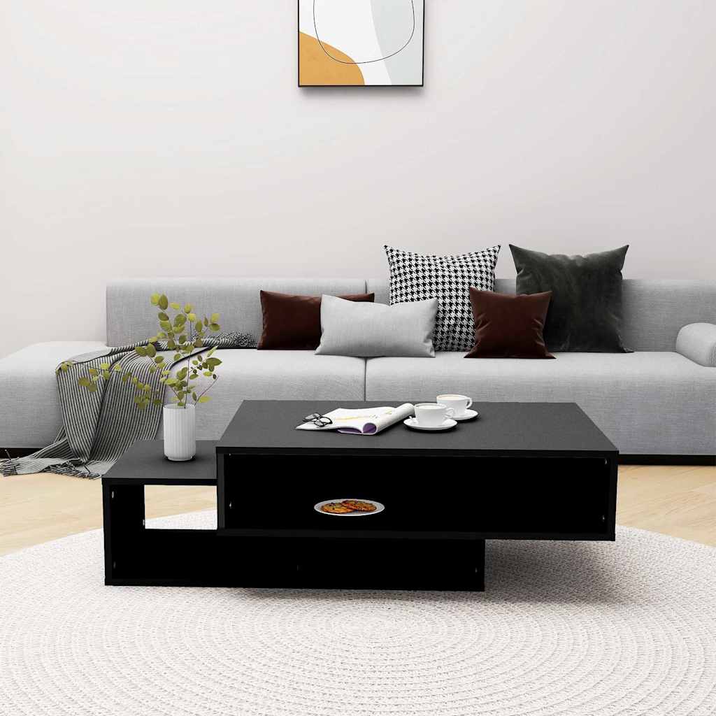 Tavolino da Salotto Nero 105x55x32 cm Legno Legno Multistrato