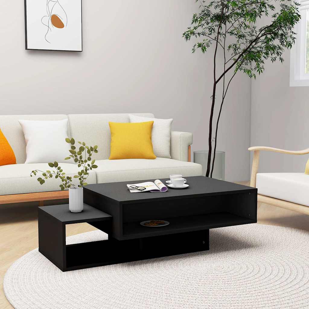 Tavolino da Salotto Nero 105x55x32 cm Legno Legno Multistrato