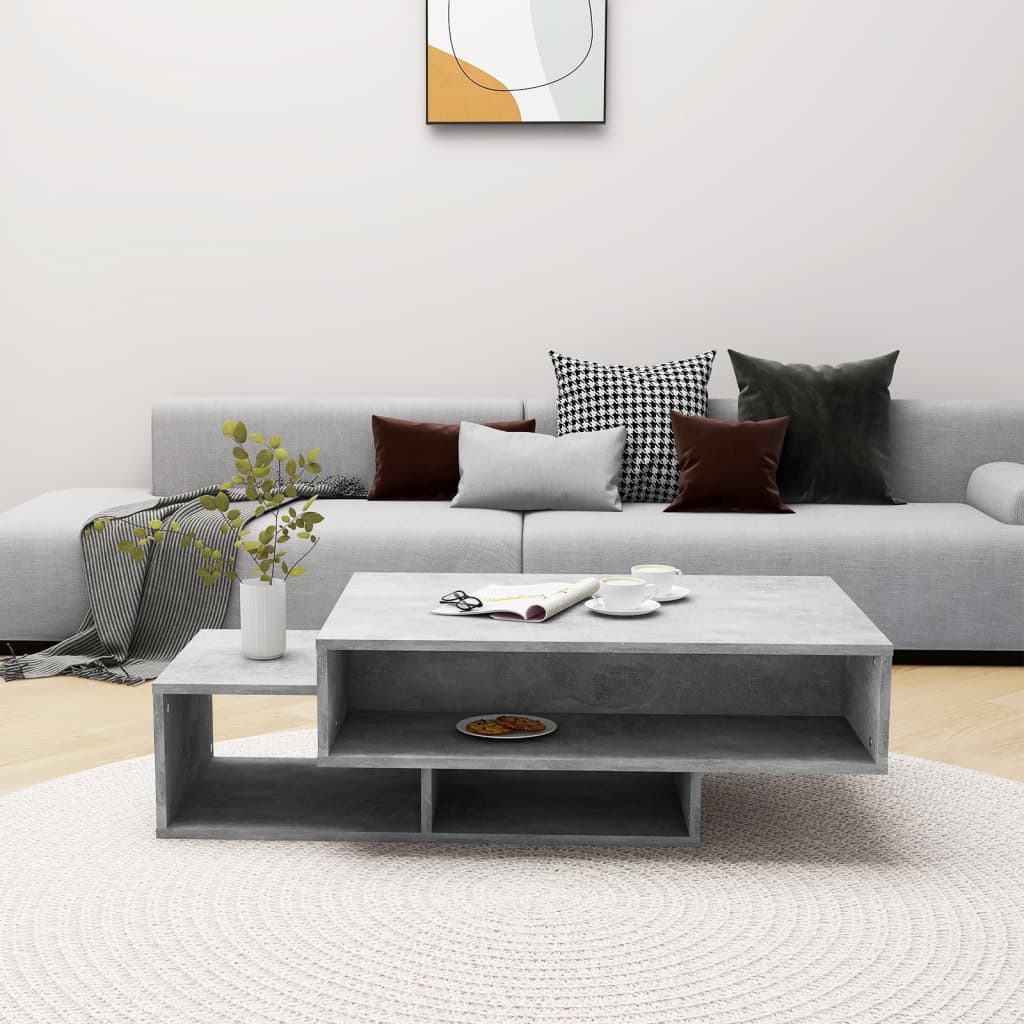 Tavolino da Salotto Grigio Cemento 105x55x32 cm in Truciolato | homemem39