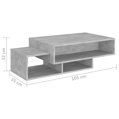 Tavolino da Salotto Grigio Cemento 105x55x32 cm in Truciolato | homemem39