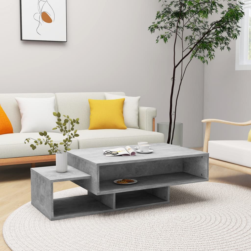 Tavolino da Salotto Grigio Cemento 105x55x32 cm in Truciolato | homemem39