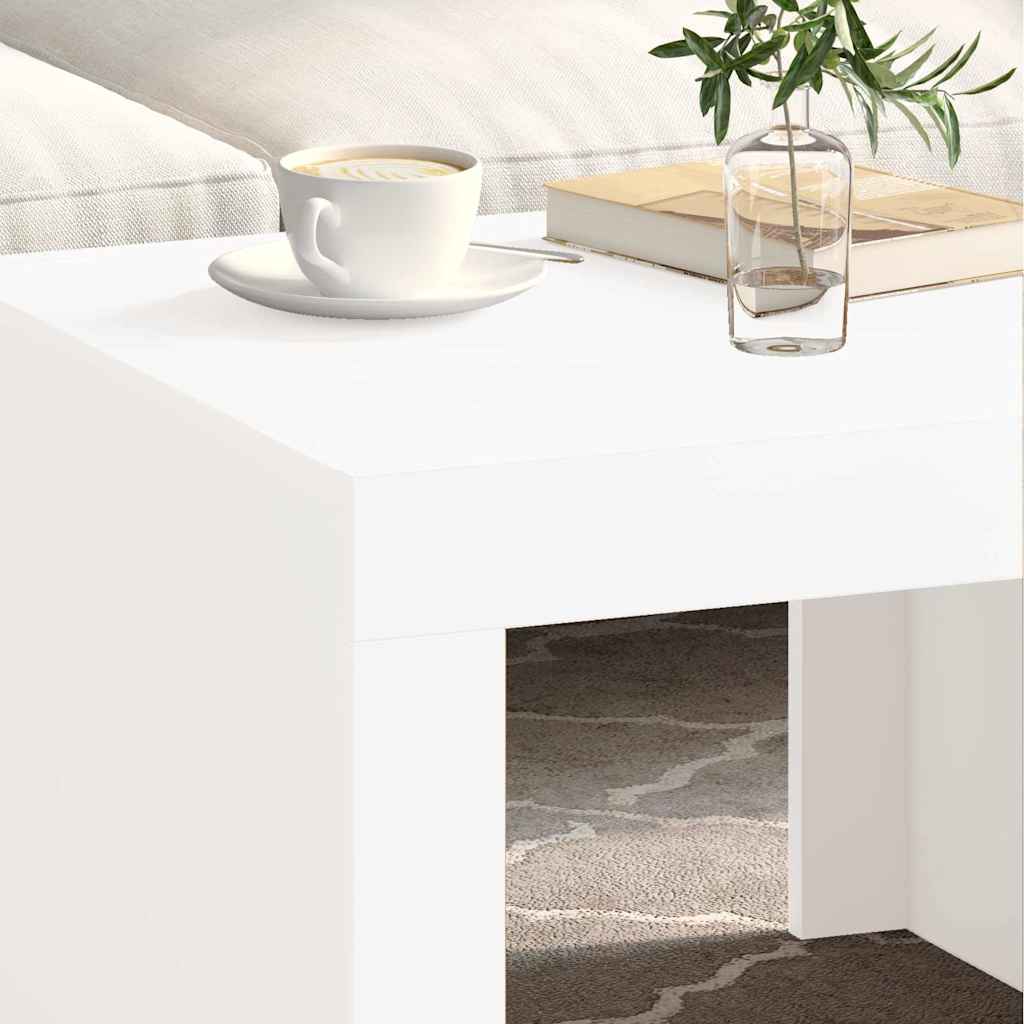 Tavolino da Salotto Bianco 50x50x35 cm in Truciolato | homemem39