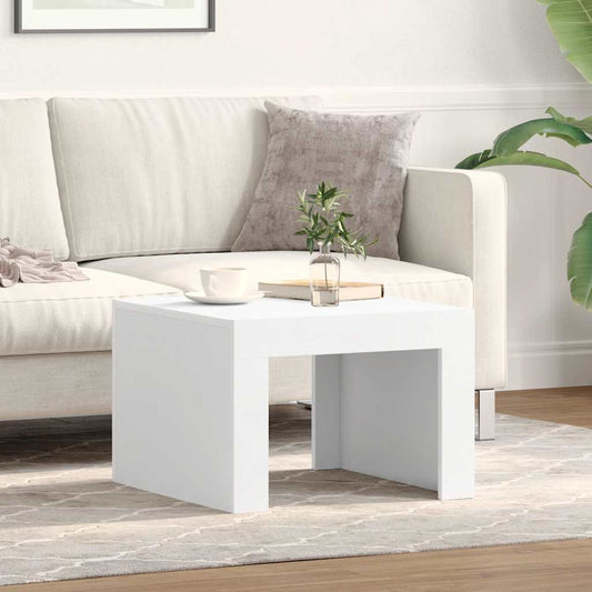 Tavolino da Salotto Bianco 50x50x35 cm in Truciolato | homemem39